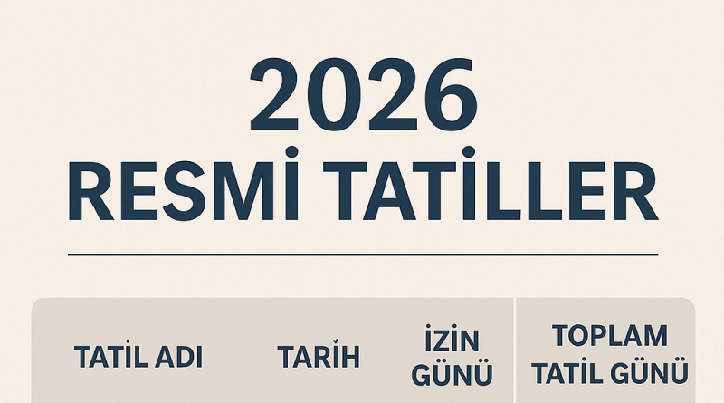 2026 Resmi Tatiller ve İzin Fırsatları: 14 Gün İzinle 43 Gün Tatil