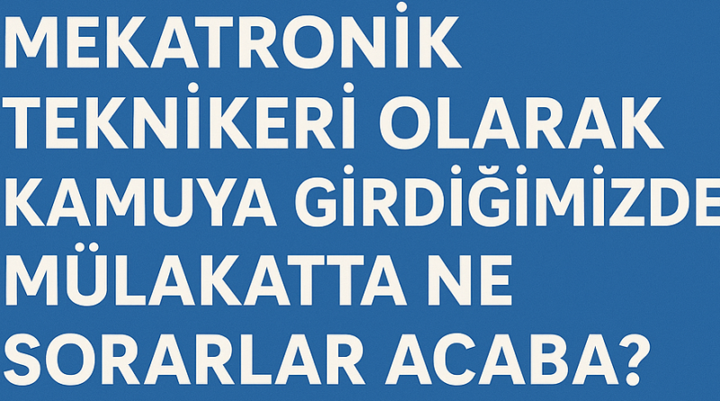 Mekatronik Kamu Mülakat Konuları